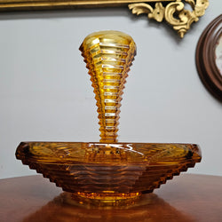 Art Deco Amber Glass Float Bowl