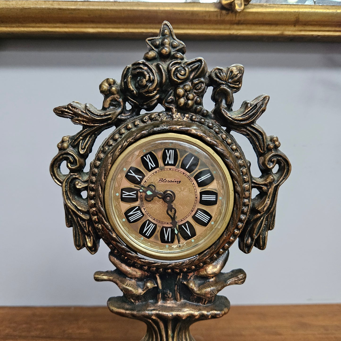 Vintage Cast Copper Mantle/Desk Clock