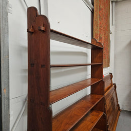 Late Victorian Mahogany 6 Tier Waterful Front Free Standing Bookcase