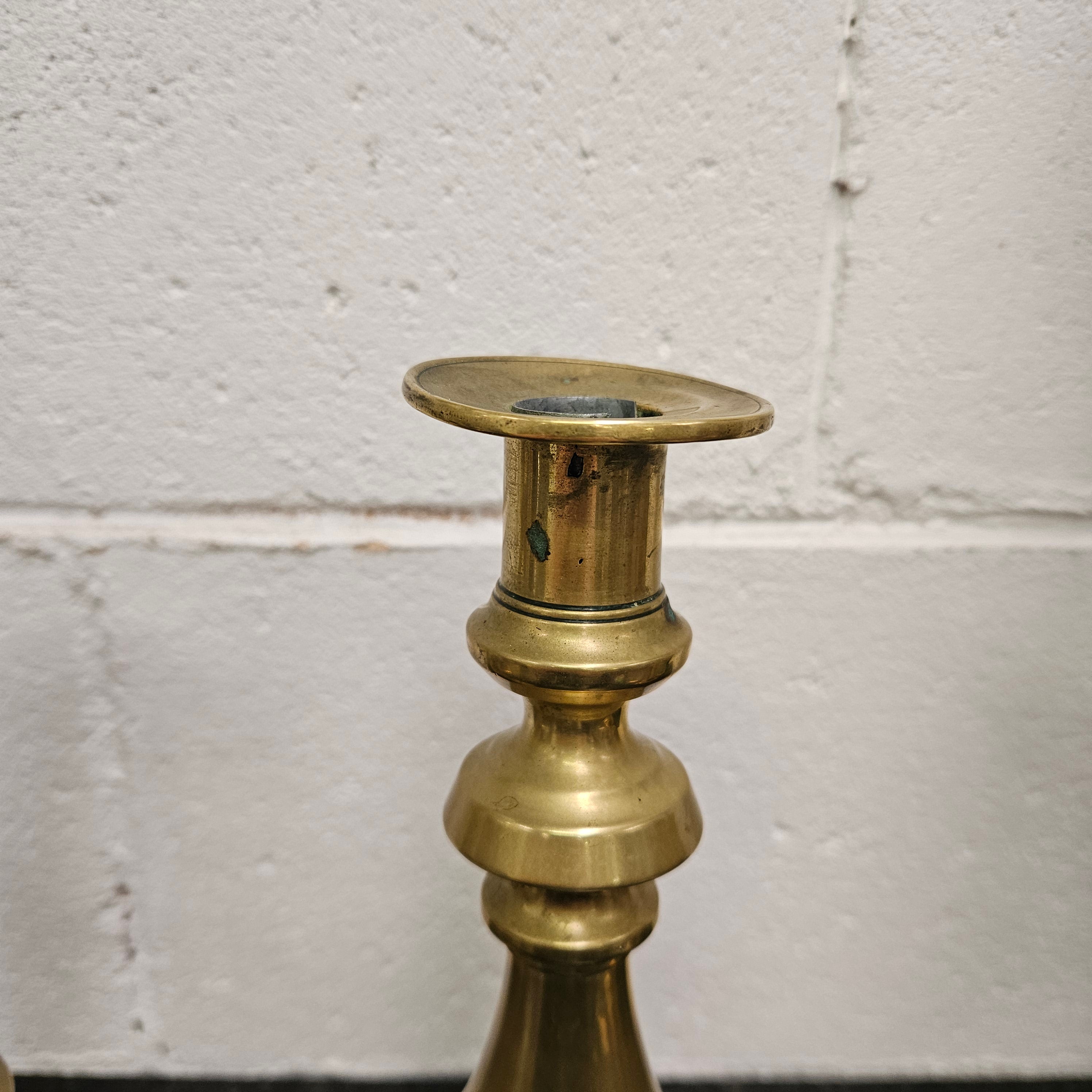 Pair of Mid 19th Century English Brass Candlesticks | Antique & Vintage | Moonee Ponds Antiques | Australia Wide Delivery