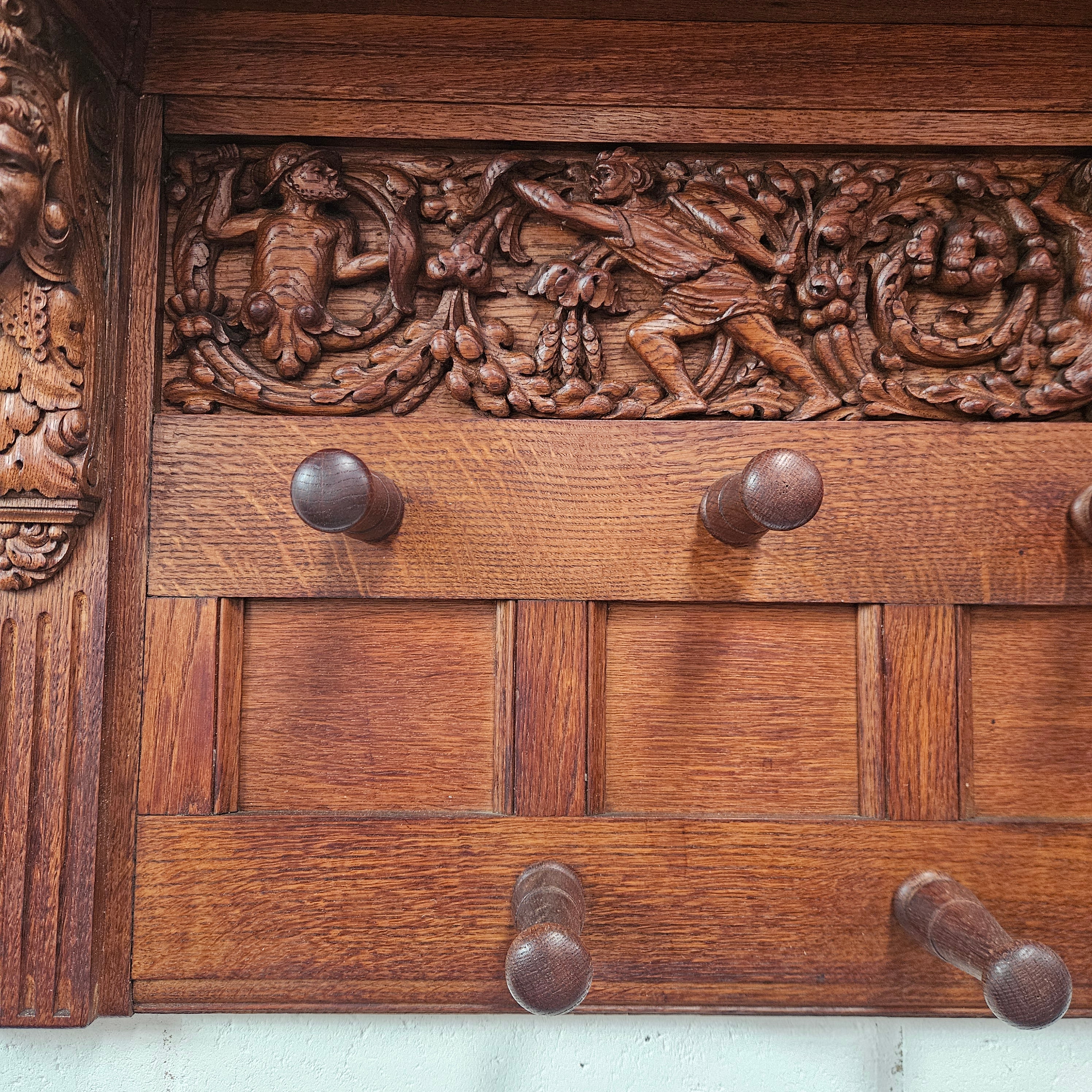 Antique Australian Oak Carved Large Hat Rack | Antique & Vintage | Moonee Ponds Antiques | Australia Wide Delivery