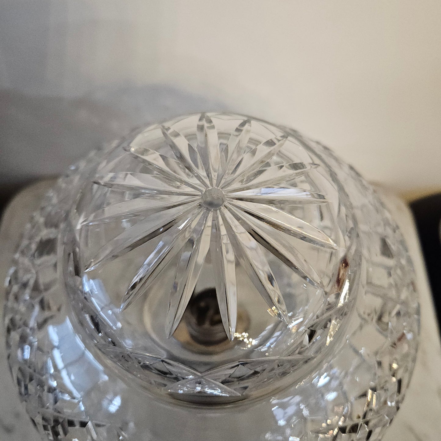 Vintage Art Deco Bohemian Crystal Table Lamp