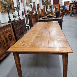 Vintage Reclaimed French Oak Three Plank Farmhouse Table