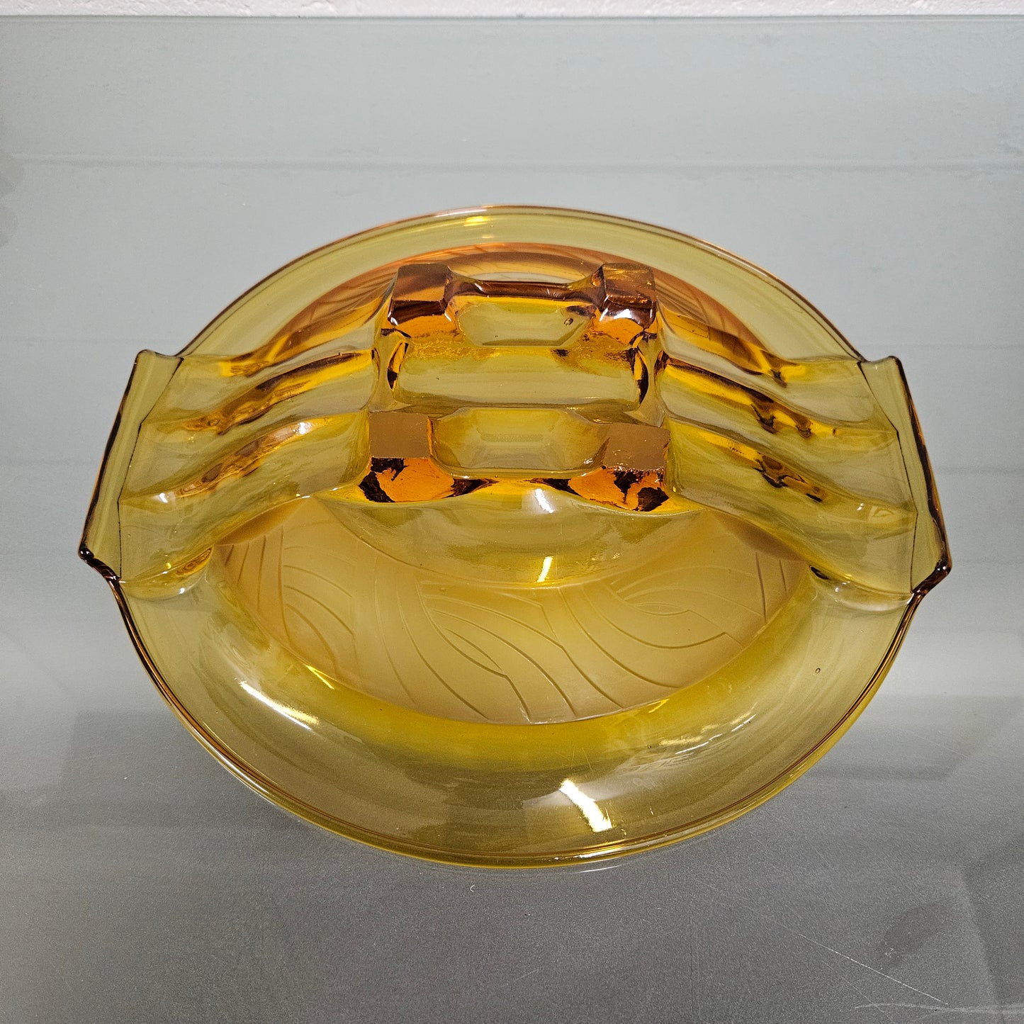 Art Deco Amber Glass Float Bowl