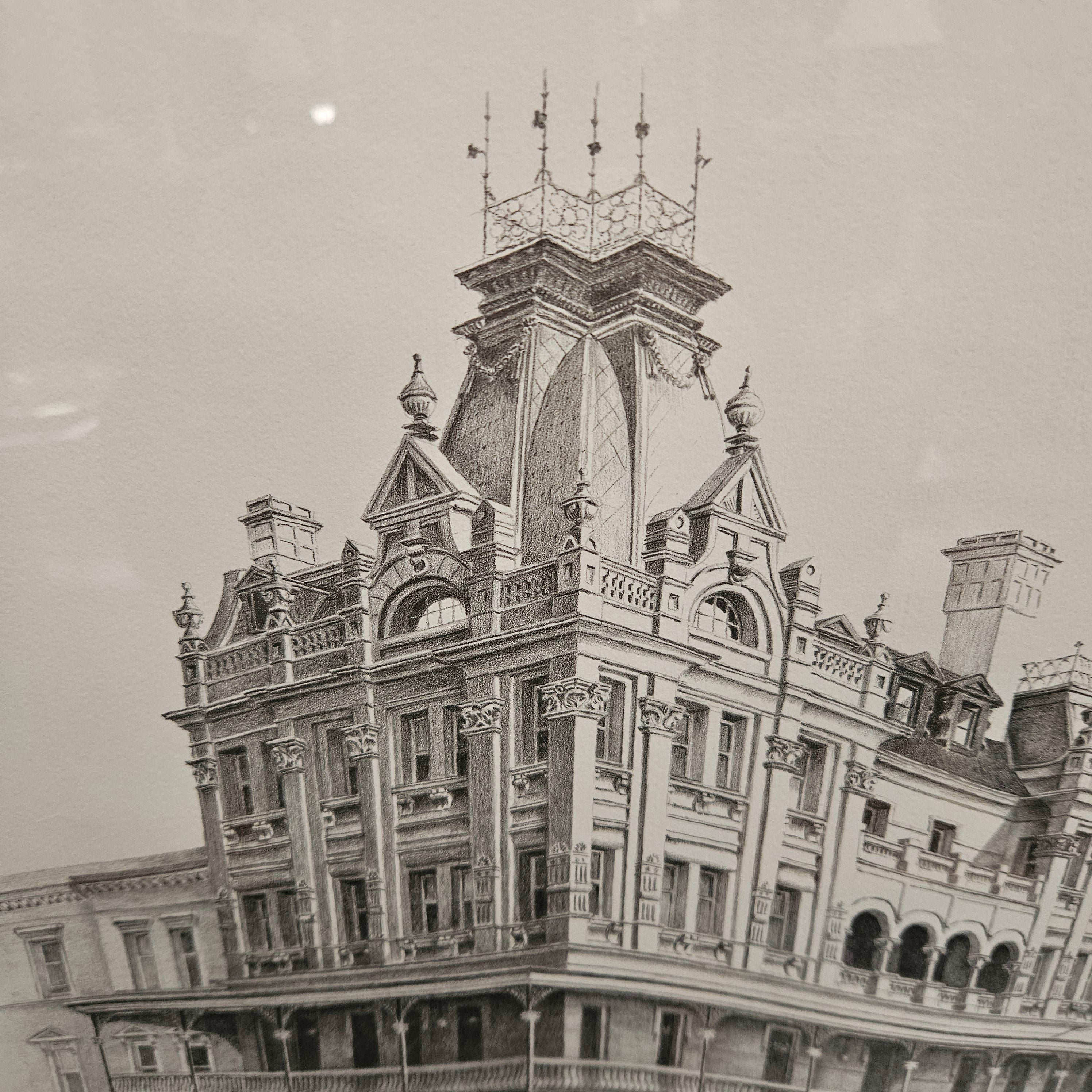 Lithograph by Keith Ross of Shamrock Hotel Bendigo | Antique & Vintage | Moonee Ponds Antiques | Australia Wide