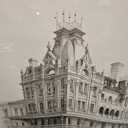 Lithograph by Keith Ross of Shamrock Hotel Bendigo | Antique & Vintage | Moonee Ponds Antiques | Australia Wide Delivery