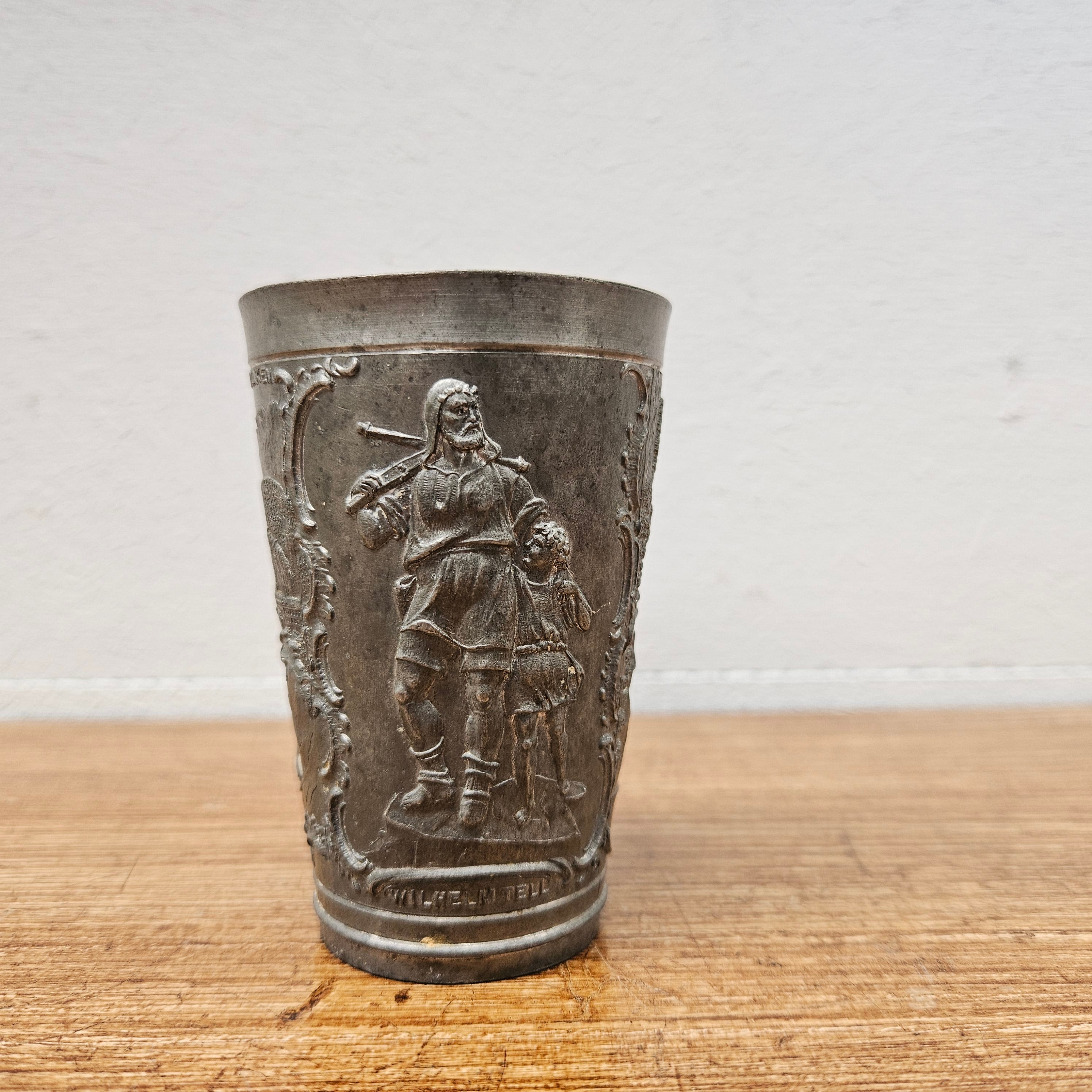 Antique Swiss Pewter Decorated Wine Cup | Antique & Vintage | Moonee Ponds Antiques | Australia Wide Delivery