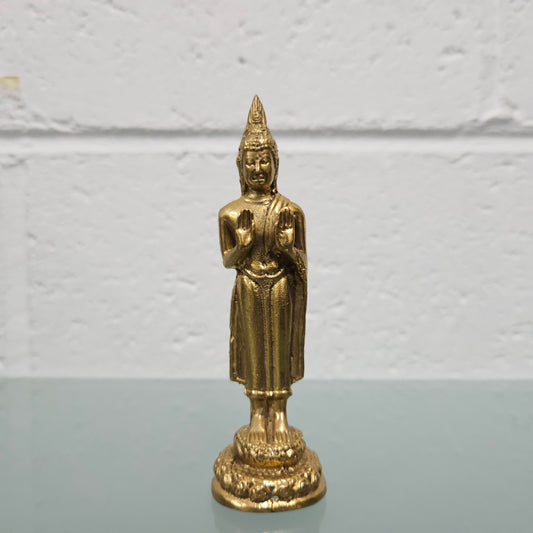 Vintage Gilt Brass Buddha Statue