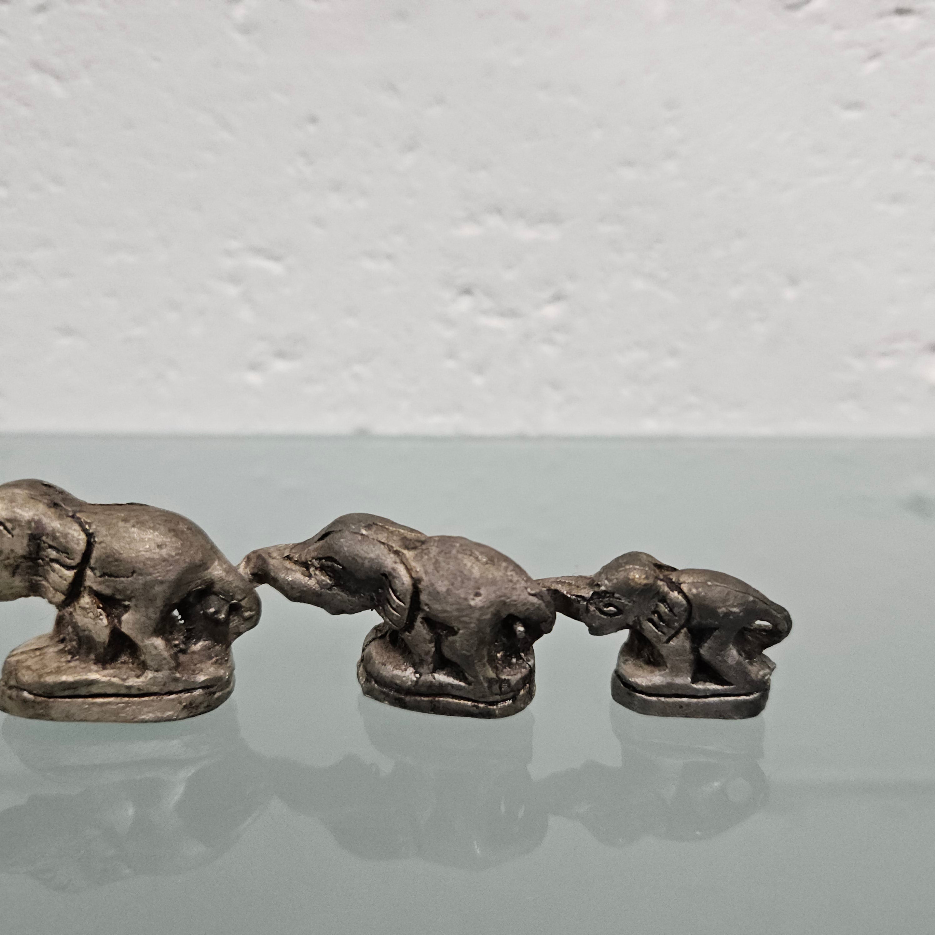 Silvered Bronze Elephant Herd | Antique & Vintage | Moonee Ponds Antiques | Australia Wide Delivery