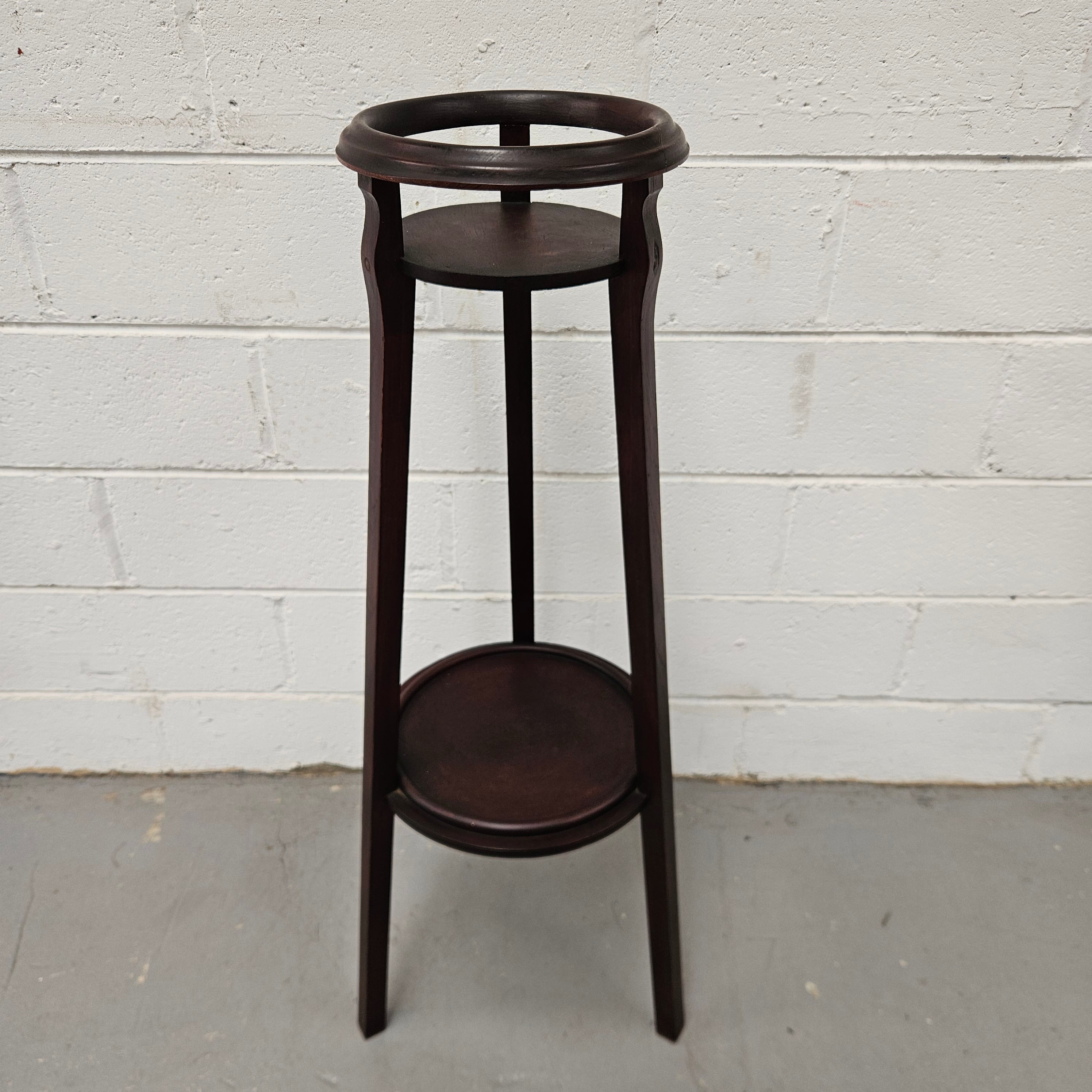 Vintage Mahogany Two Tier Planter Stand