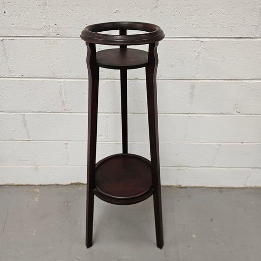 Vintage Mahogany Two Tier Planter Stand