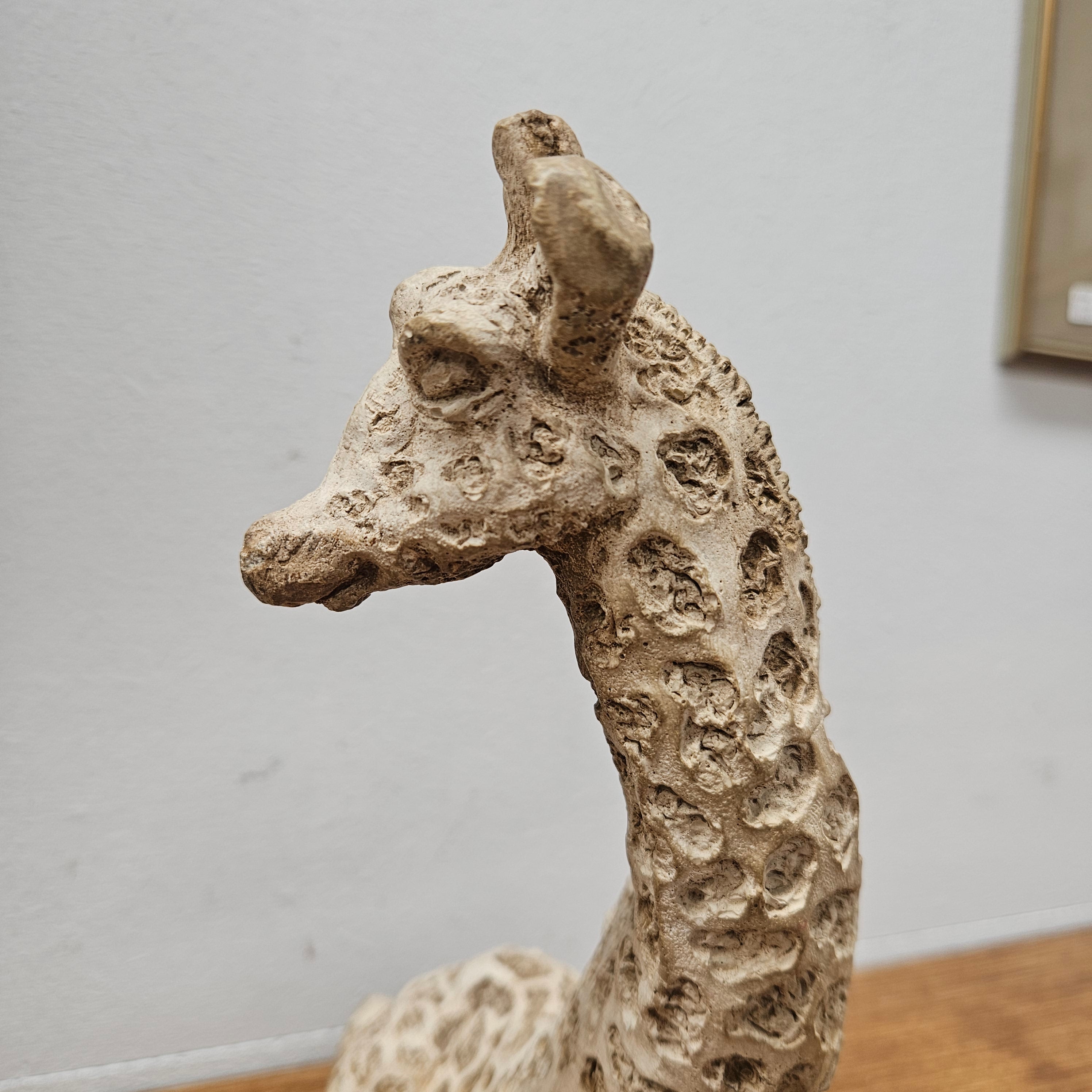 Vintage Painted Concrete Sitting Giraffe Statue | Antique & Vintage | Moonee Ponds Antiques | Australia Wide Delivery
