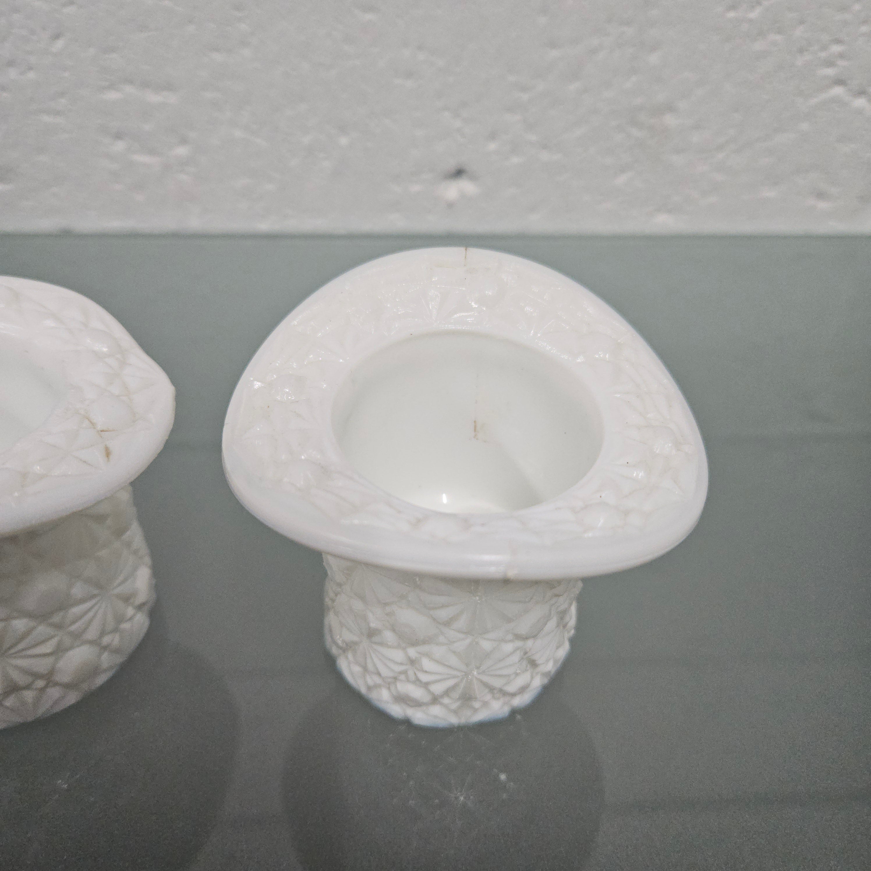 Pair of Fenton Milk Glass Top Hats | Antique & Vintage | Moonee Ponds Antiques | Australia Wide Delivery