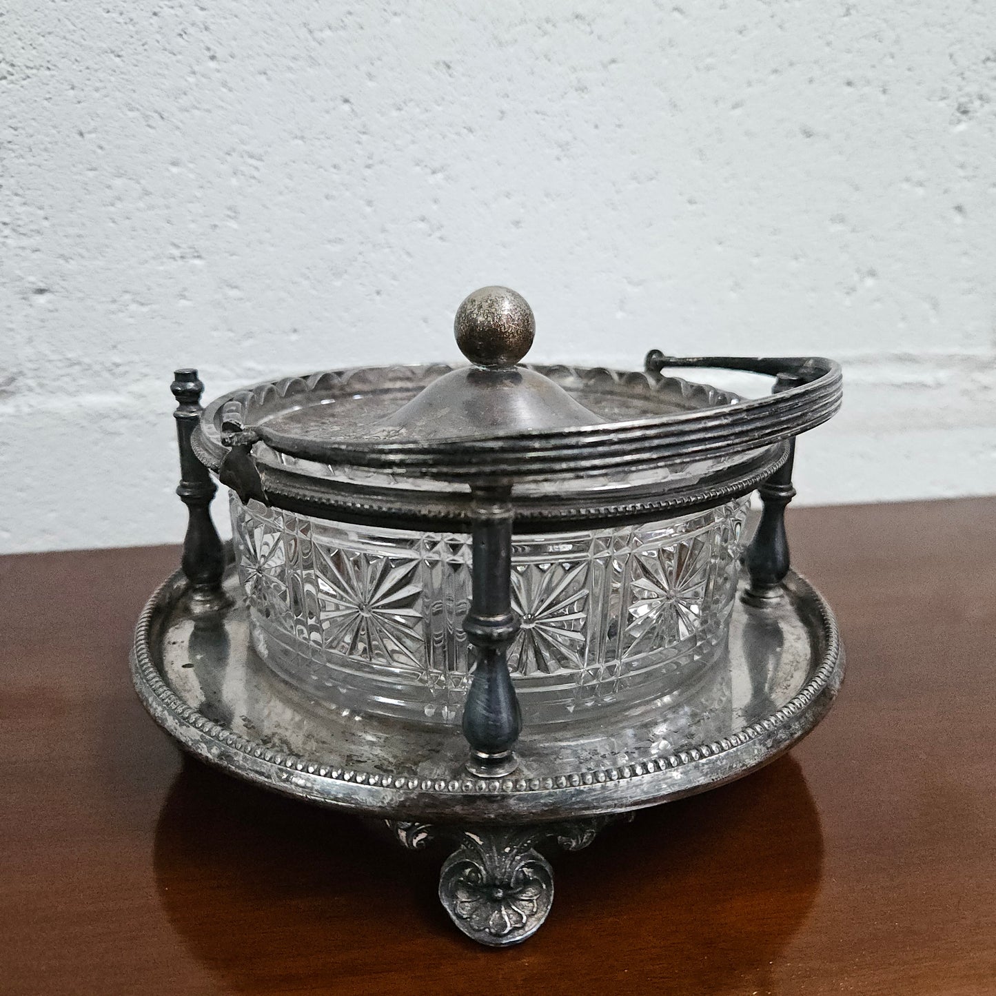 Victorian Walker & Hall Silver & Glass Insert Butter Dish