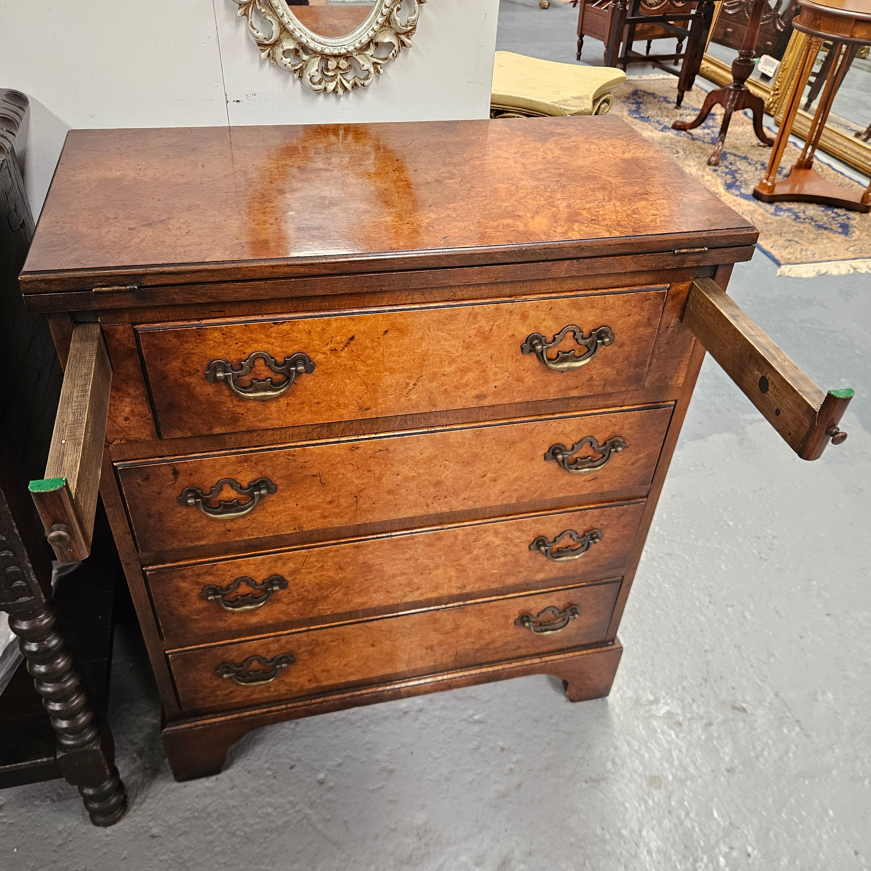 Georgian Style Chest of Drawers With Four Drawers & Flip Top Desk | Antique & Vintage | Moonee Ponds Antiques | Australia Wide Delivery