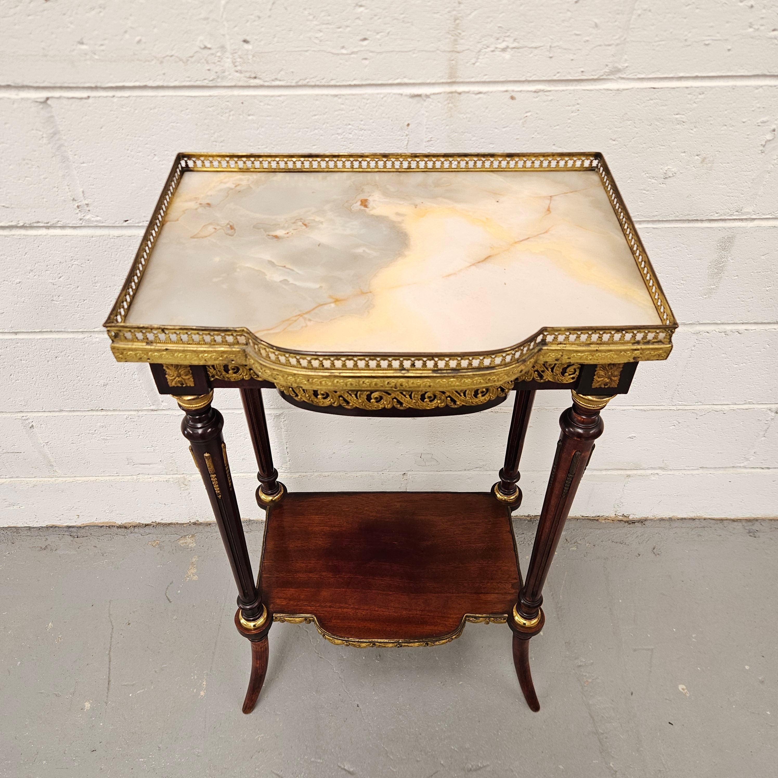French Louis XVth Style Marble Top Side/Lamp Table
