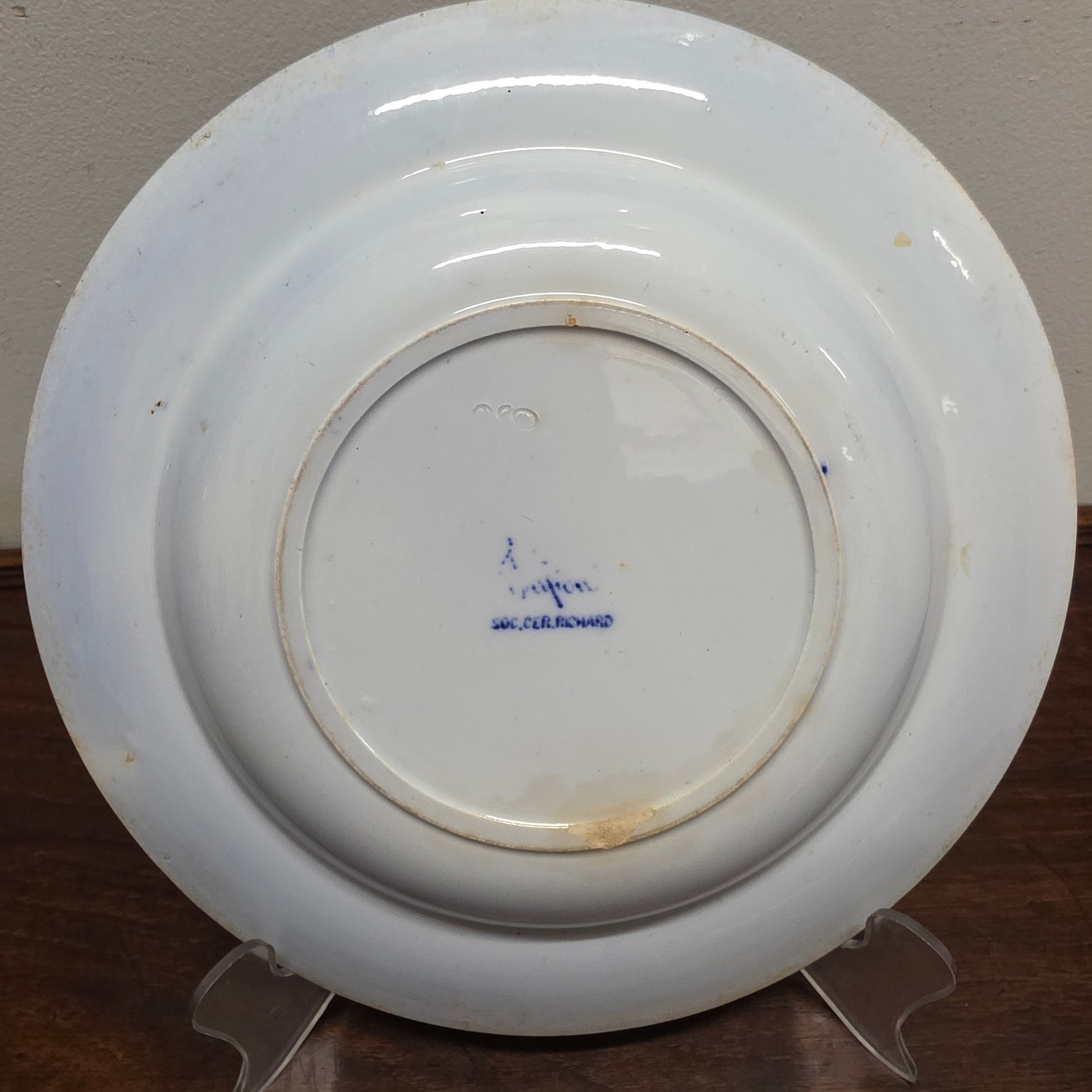 Signed Victorian Flow Blue Bowl | Antique & Vintage | Moonee Ponds Antiques | Australia Wide Delivery