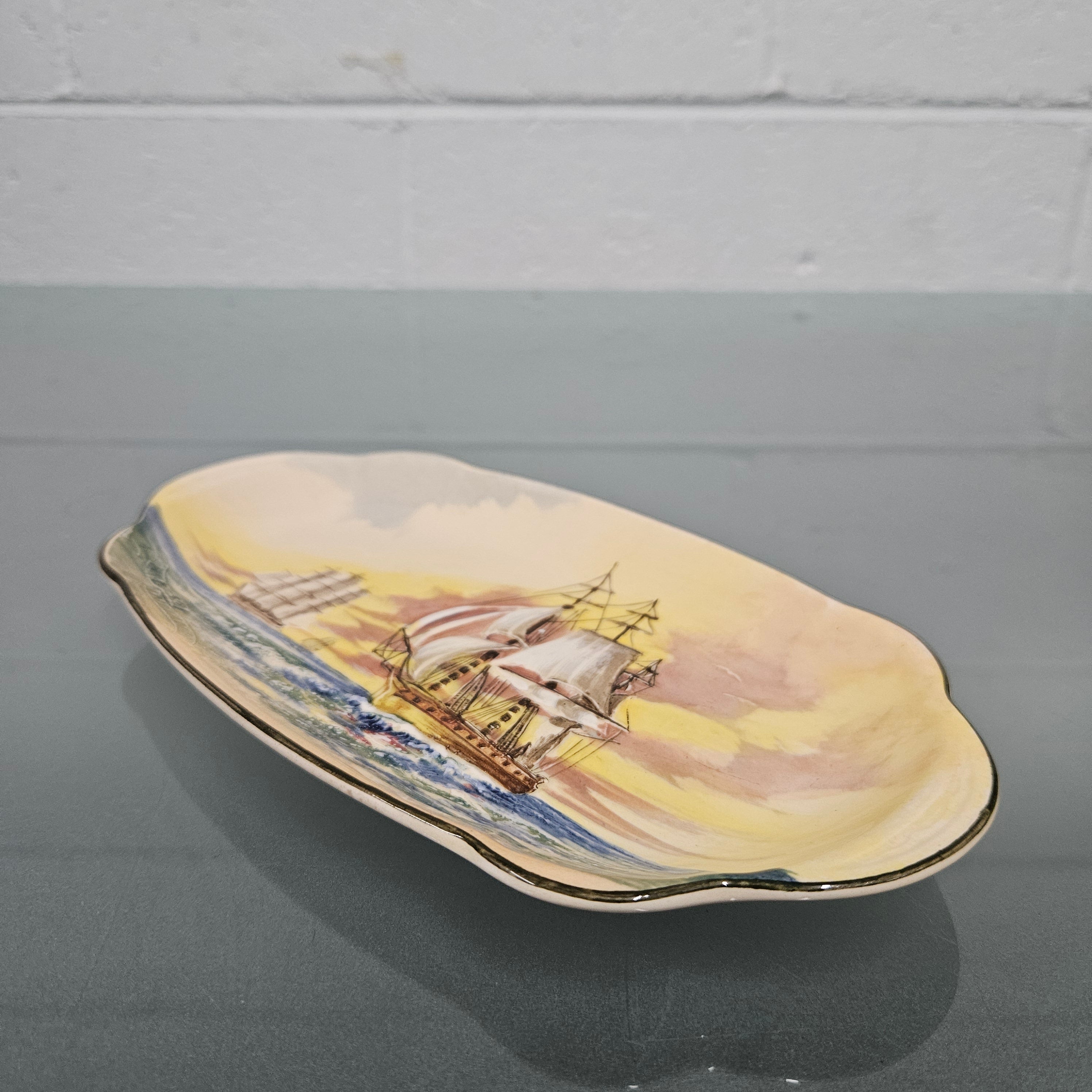 Royal Doulton Dish Featuring A Sailing Ship | Antique & Vintage | Moonee Ponds Antiques | Australia Wide Delivery