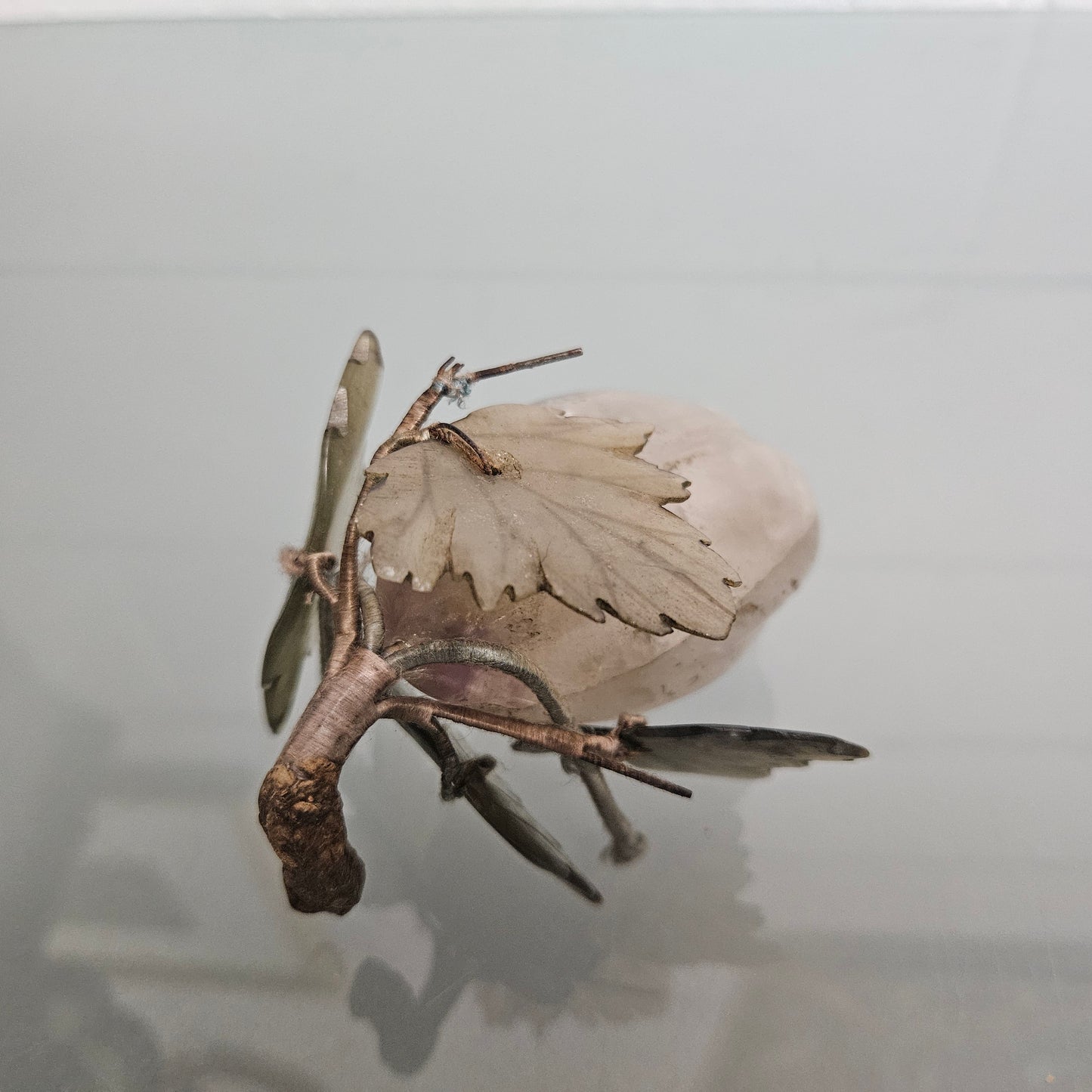 Vintage Carved Jade & Quartz Stone Fruit