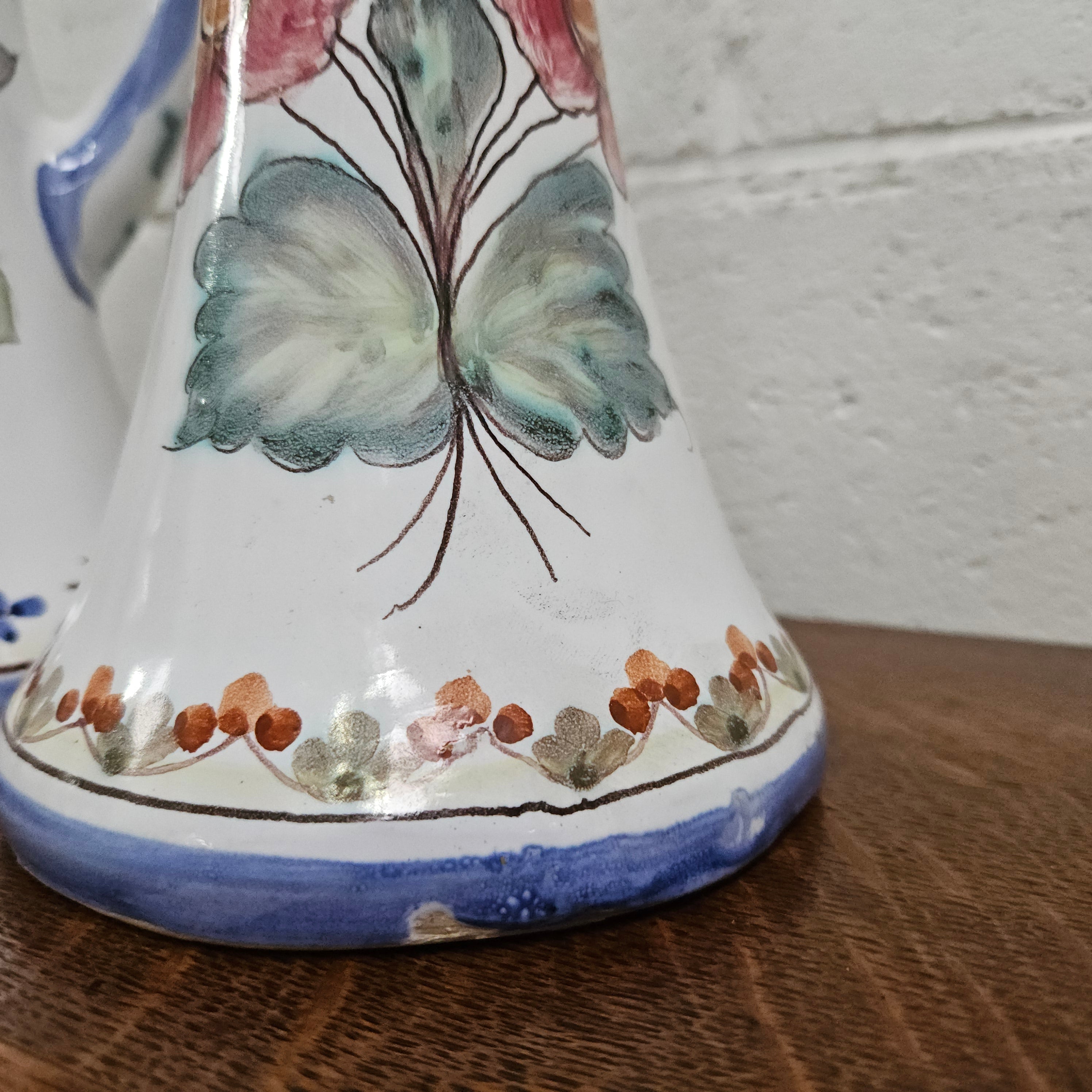 Pair of Hand Painted Portguese Pottery Coimbra Jug/Vases | Antique & Vintage | Moonee Ponds Antiques | Australia Wide Delivery