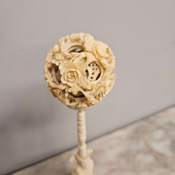 Antique Chinese Ivory Puzzle Ball On Stand | Antique & Vintage | Moonee Ponds Antiques | Australia Wide Delivery
