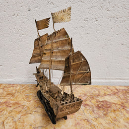 Miniature Vermeil Silver Chinese Sailing Ship
