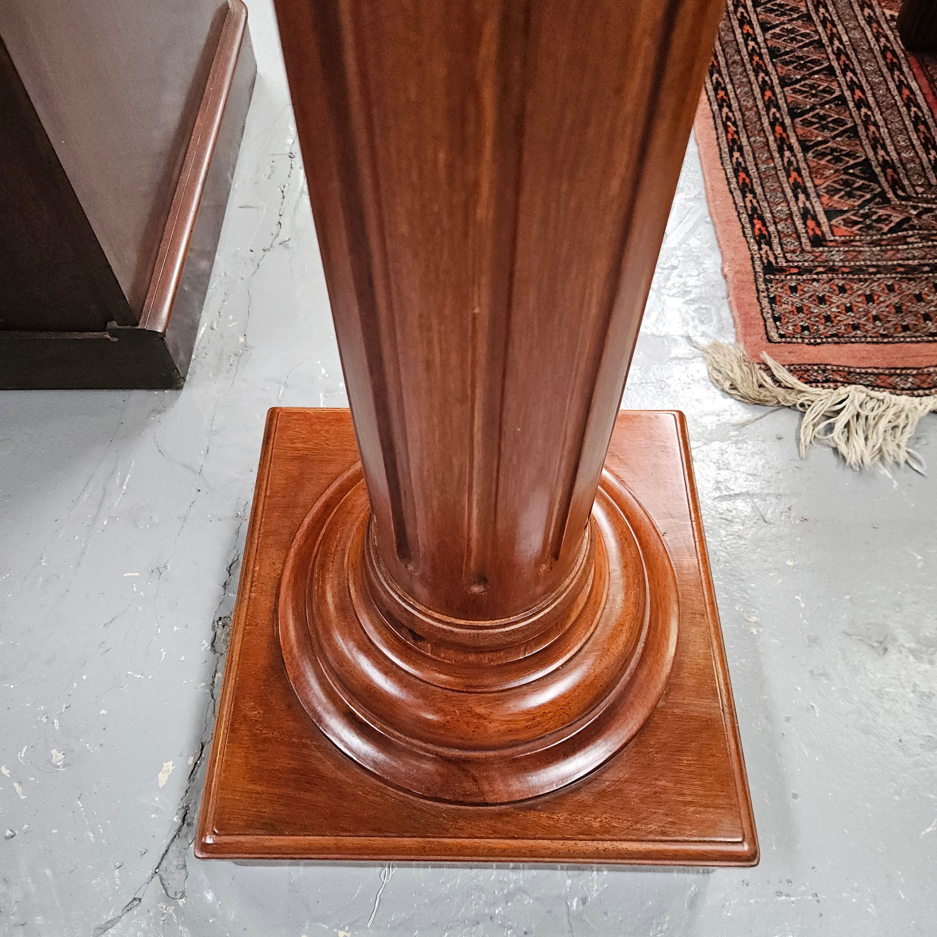 Fluted Mahogany Solid Pedestal | Antique & Vintage | Moonee Ponds Antiques | Australia Wide Delivery