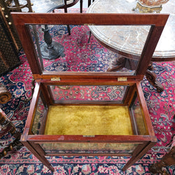Edwardian Mahogany Inlaid Lift Top Curio Showcase | Antique & Vintage | Moonee Ponds Antiques | Australia Wide Delivery