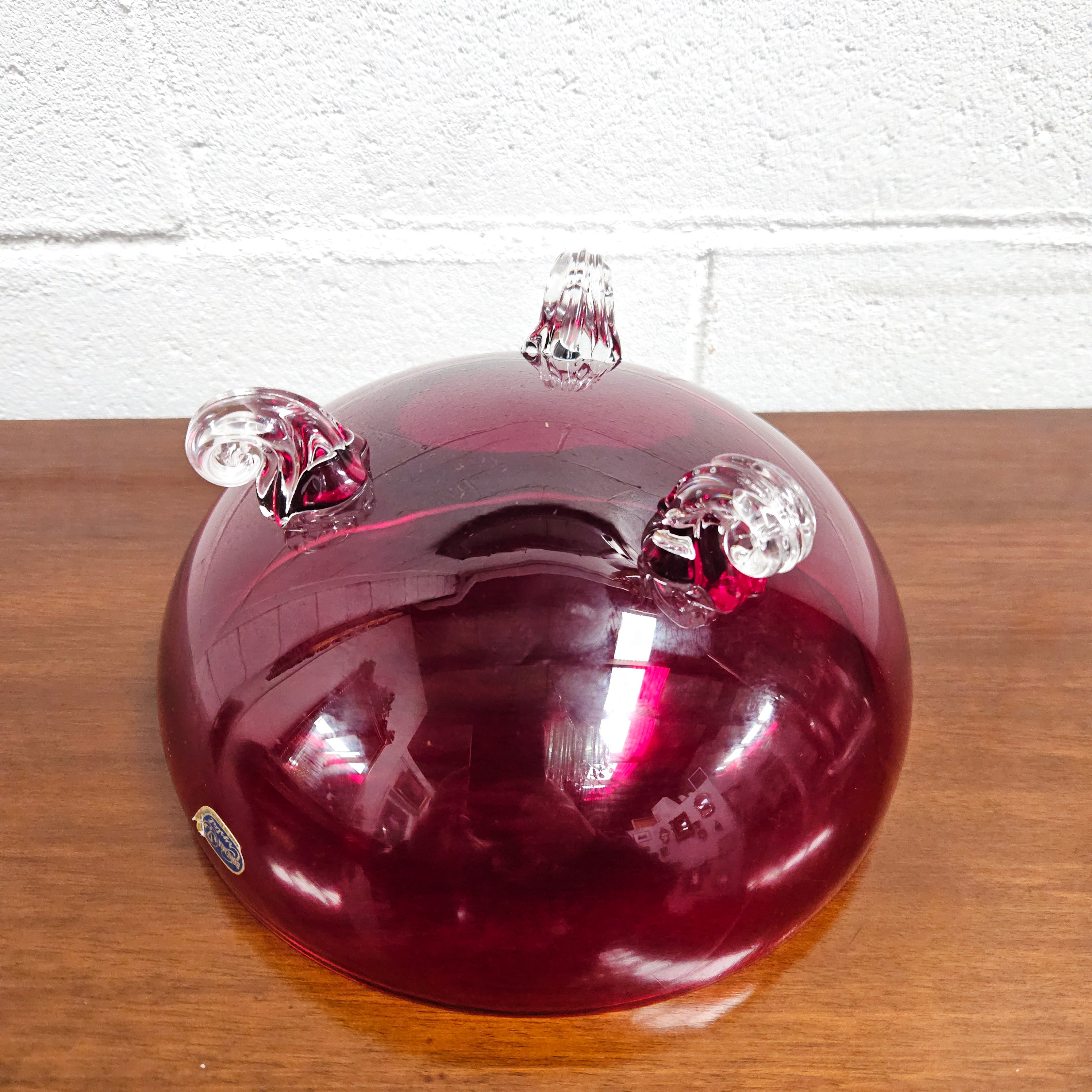 Vintage Bohemian Red Ruby Crystal Bowl on Feet | Antique & Vintage | Moonee Ponds Antiques | Australia Wide
