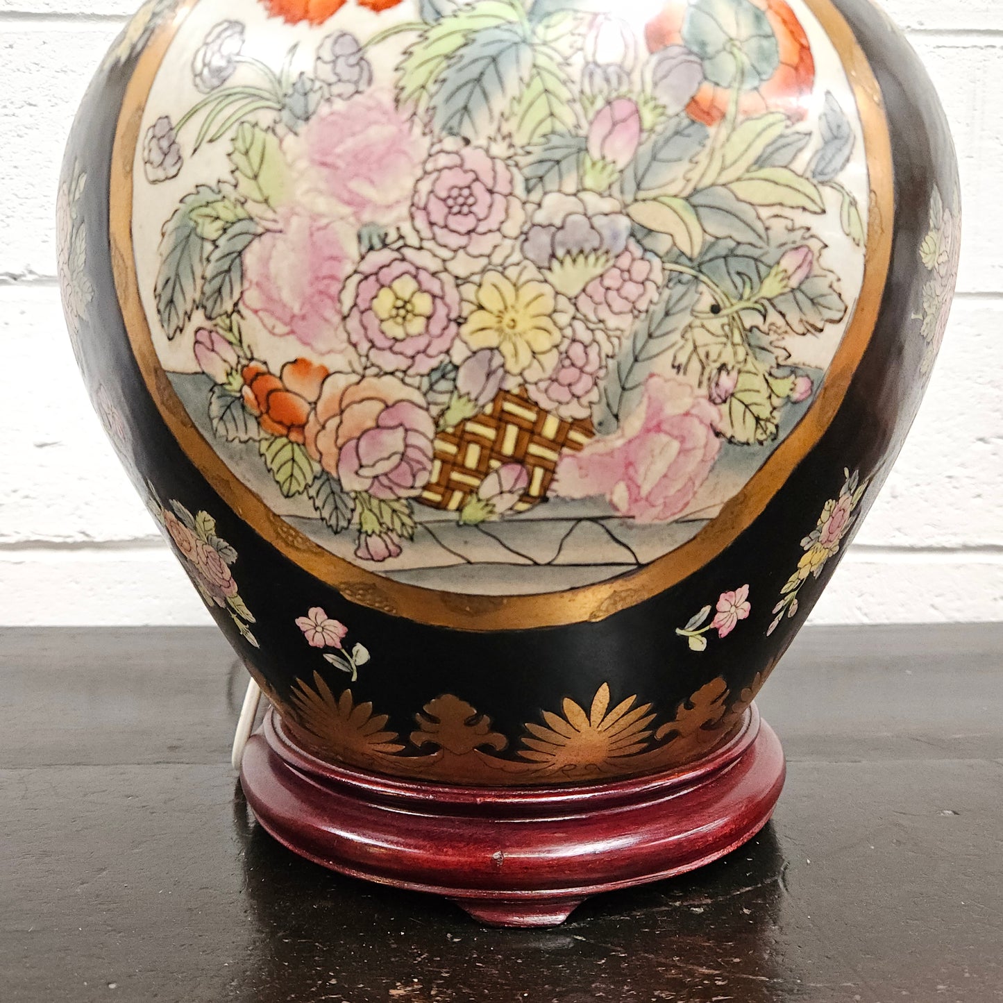 Oriental Large Floral Table Lamp