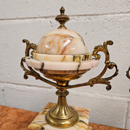 Elegant French Marble & Gilt Brass Cassolettes