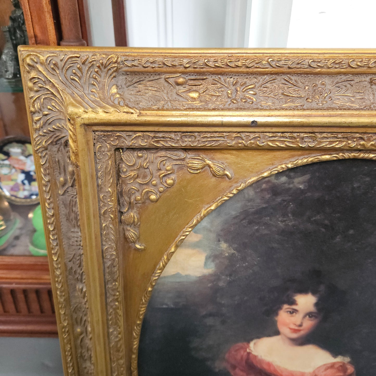 Vintage Gilt Wooden Frame Oleograph Print