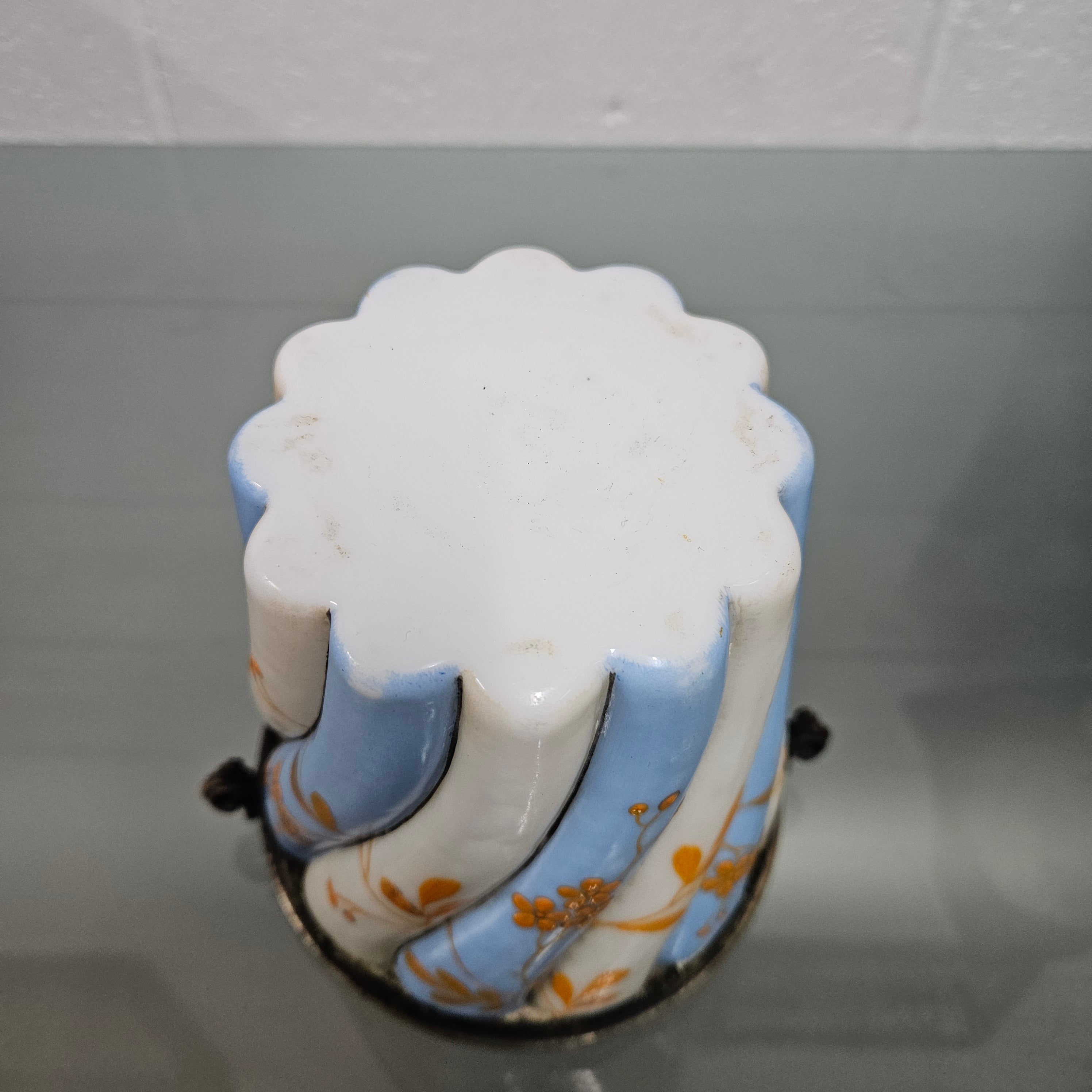 Antique Victorian Milk Glass Hand Painted Bucket | Antique & Vintage | Moonee Ponds Antiques | Australia Wide Delivery