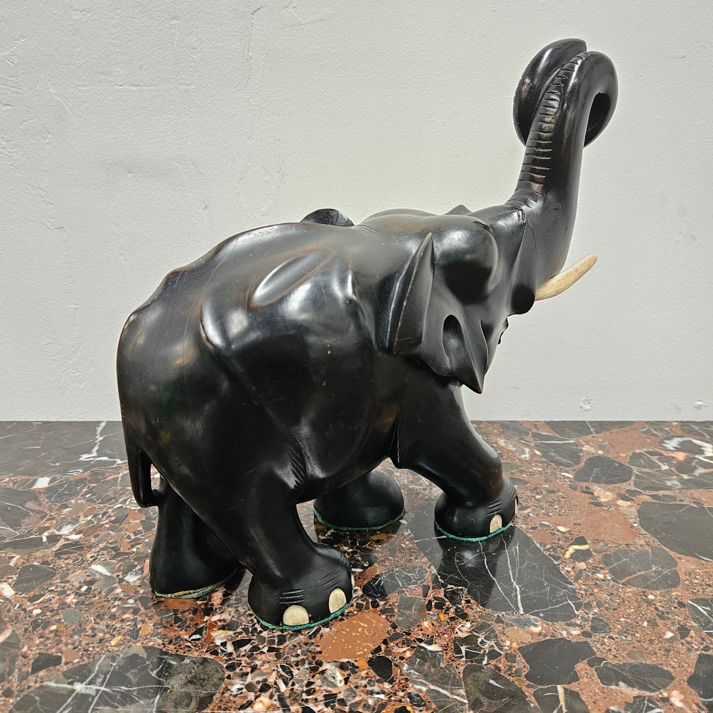 Vintage Ebony/Bone Elephant