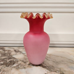 Victorian Satin Ruby Glass Vase | Antique & Vintage | Moonee Ponds Antiques | Australia Wide Delivery