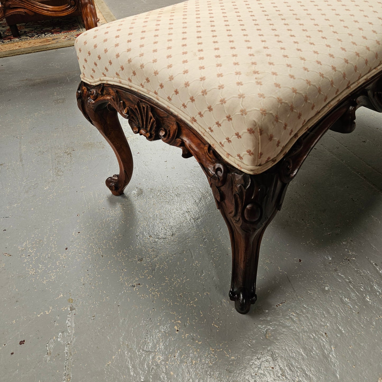 Antique George III  Style Double Rosewood  Upholstered Stool