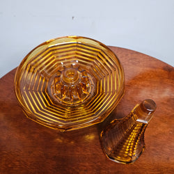 Art Deco Amber Glass Float Bowl