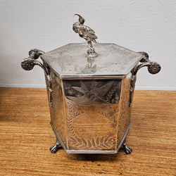 Victorian Hexagonal Silver Plated Biscuit Barrel | Antique & Vintage | Moonee Ponds Antiques | Australia Wide Delivery