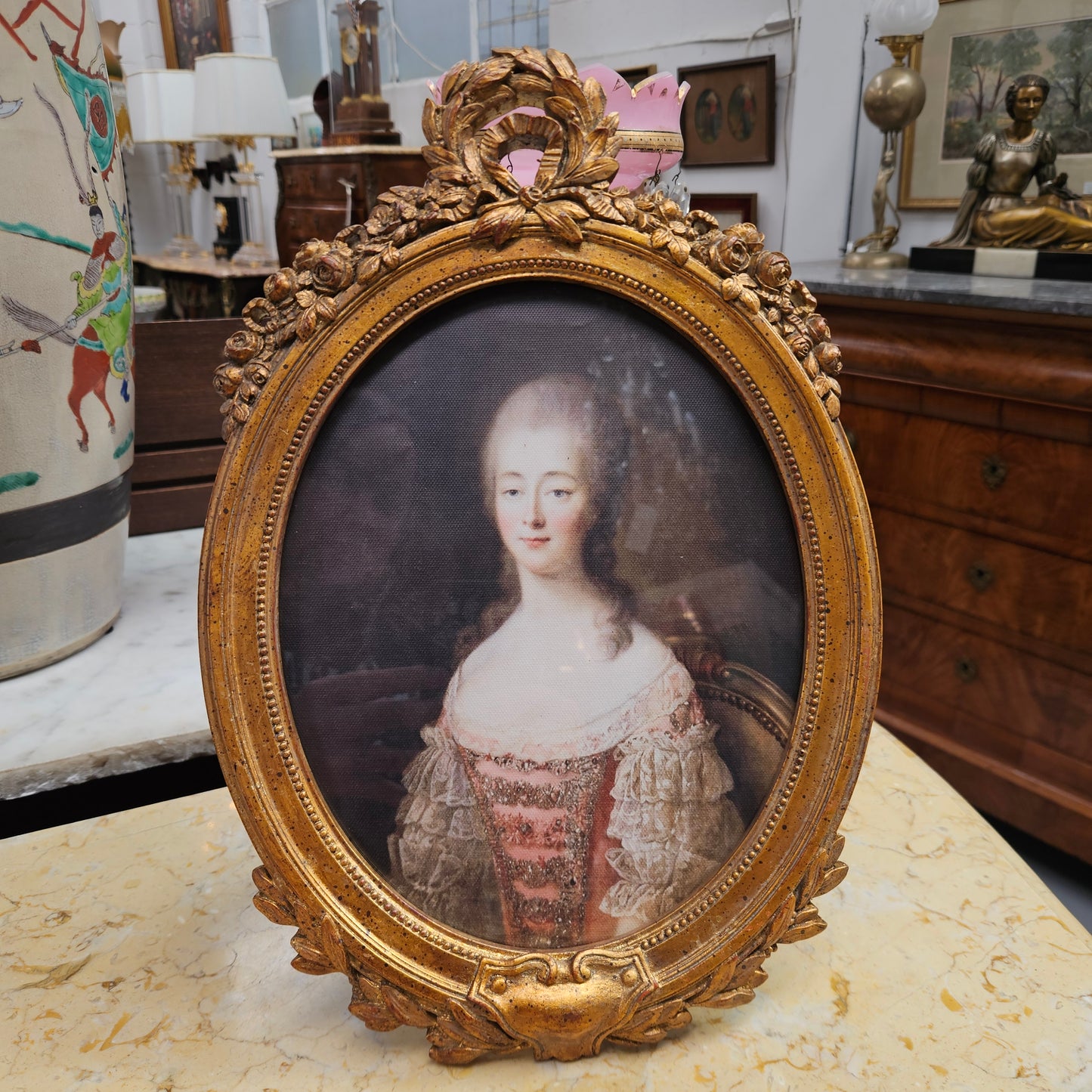 Oval Decorative Framed Period Print