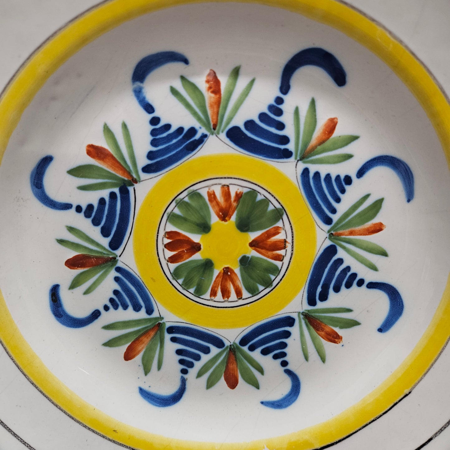 Large 19th Century French Majolica Hand Painted Plate