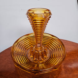 Art Deco Amber Glass Float Bowl