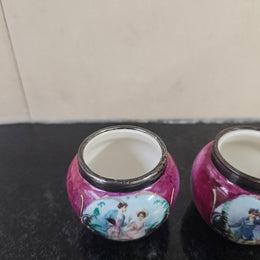 Pair of Silver Topped Salts