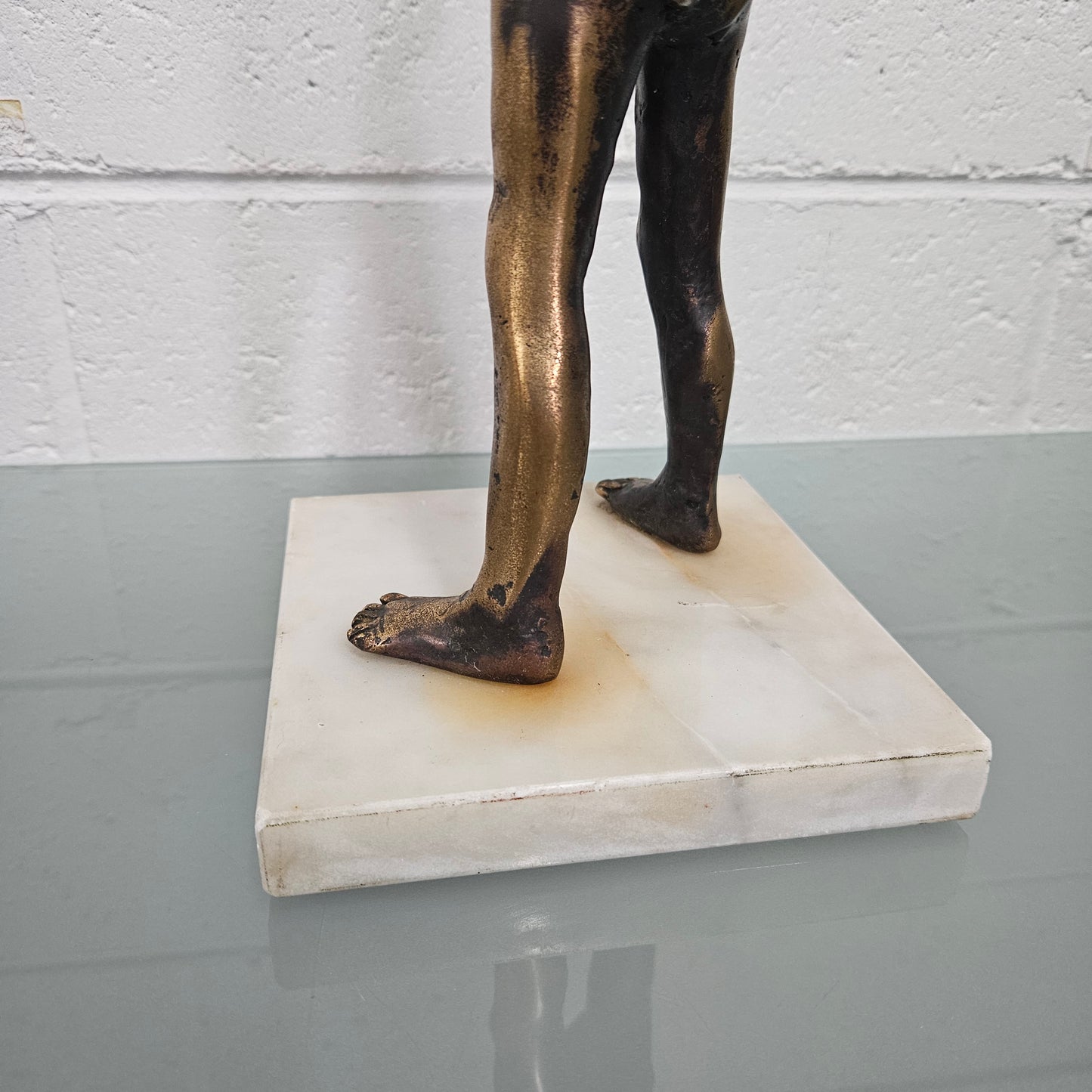 Mid Century Modern Bronze Of Young Boy