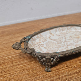 Vintage China & Brass Soap Dish