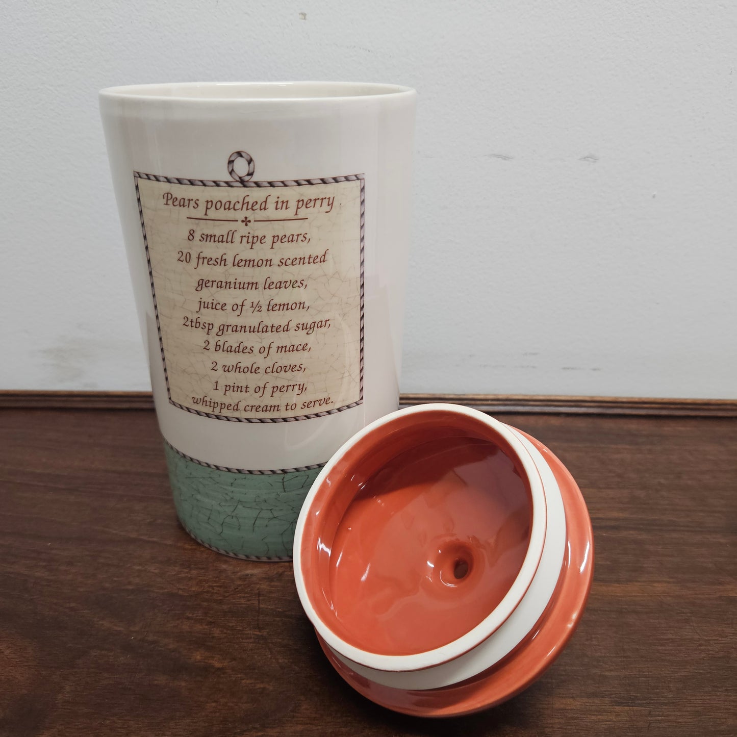 Vintage Sarah's Garden Large Storage Jar With Lid