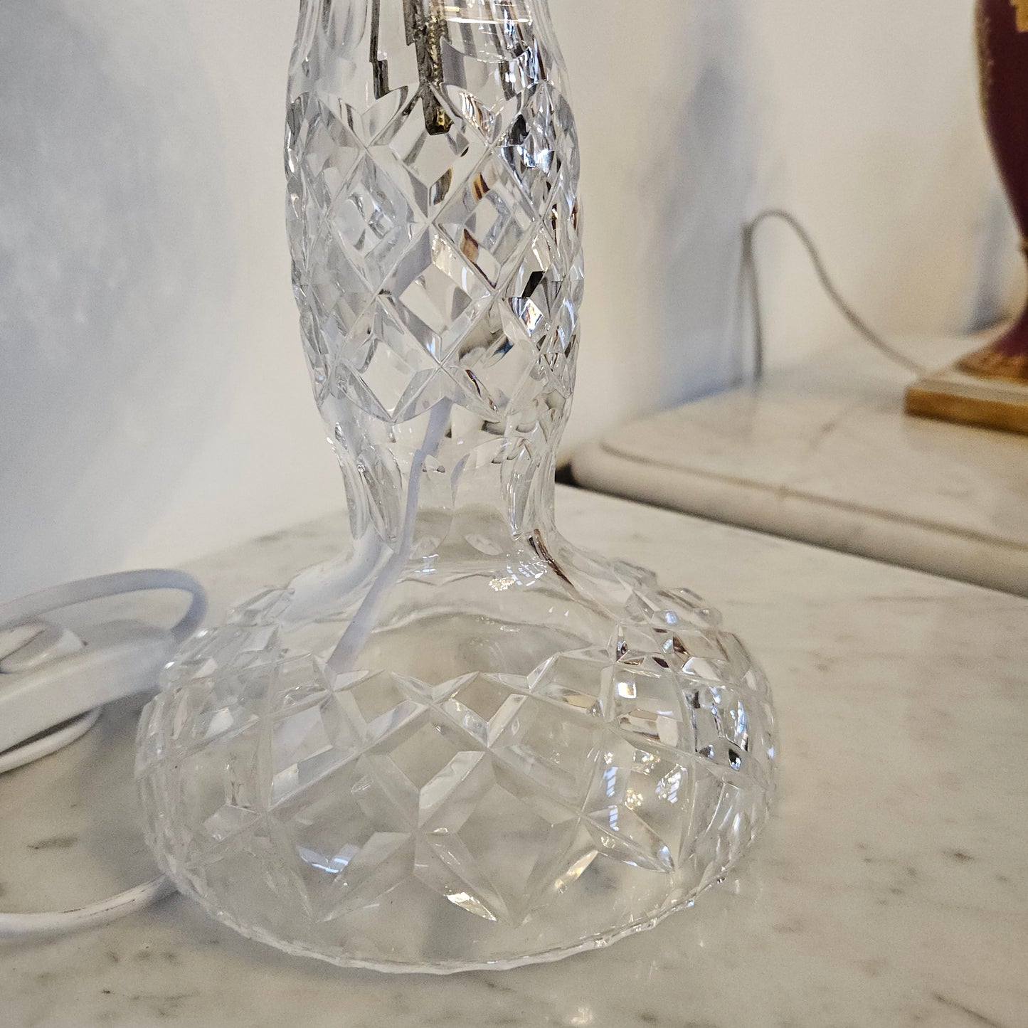 Vintage Bohemian Crystal Boudoir Table Lamp