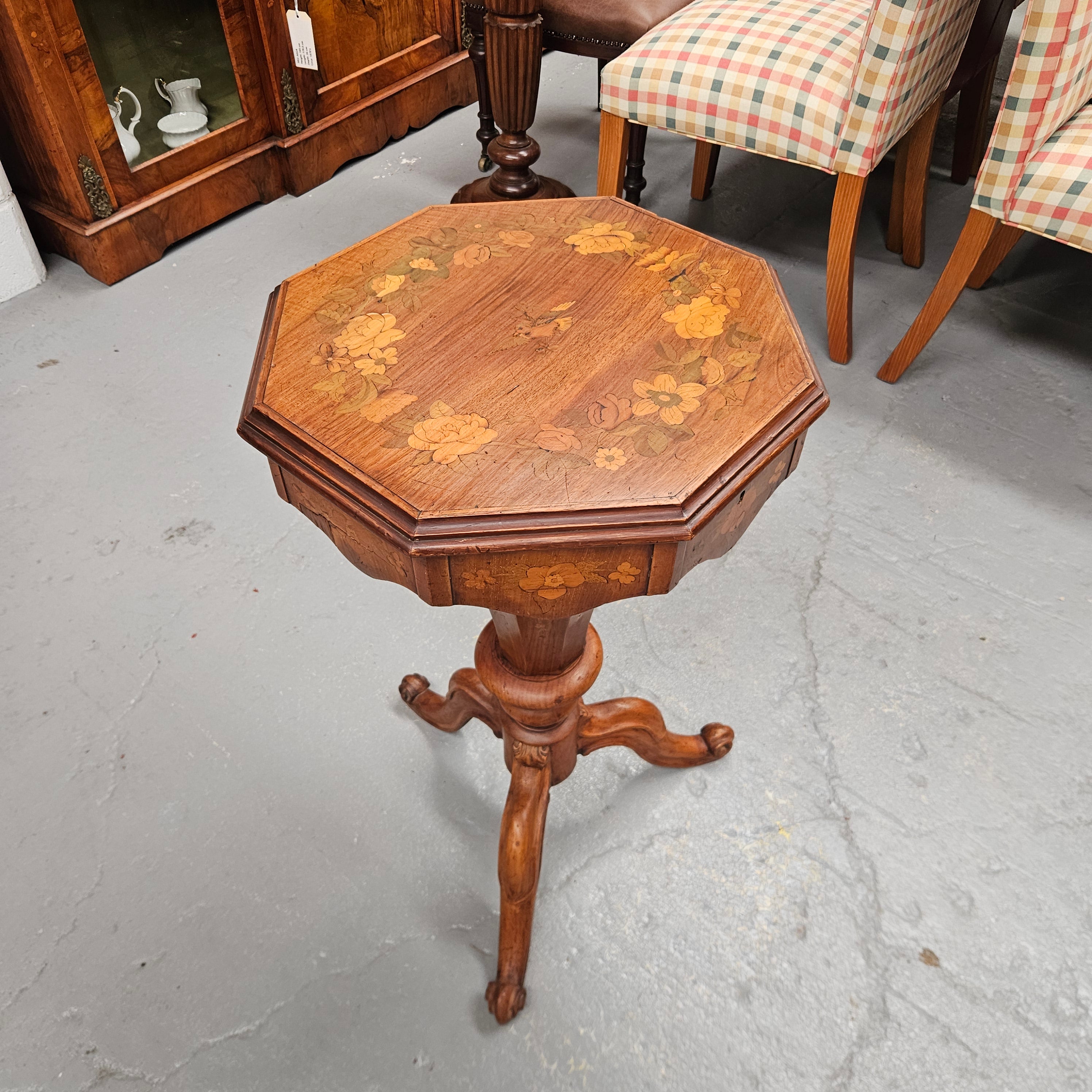 Antique Victorian Inlaid Walnut Sewing / Work Table | Antique & Vintage | Moonee Ponds Antiques | Australia Wide