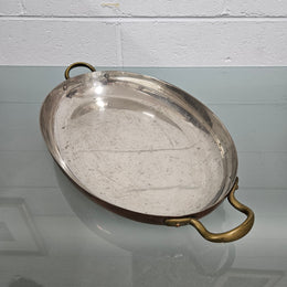 Vintage Copper Tinned Oval Pan