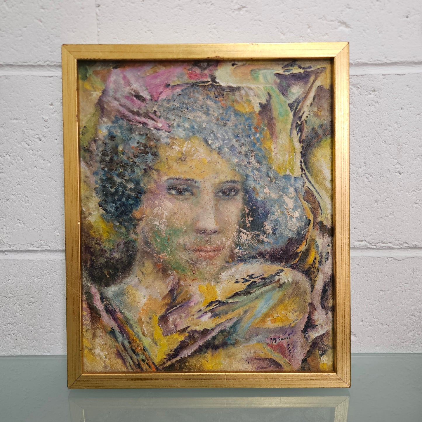 Vintage Framed Abstract Oil Painting Barcelona L'Altrange (LF Gall)