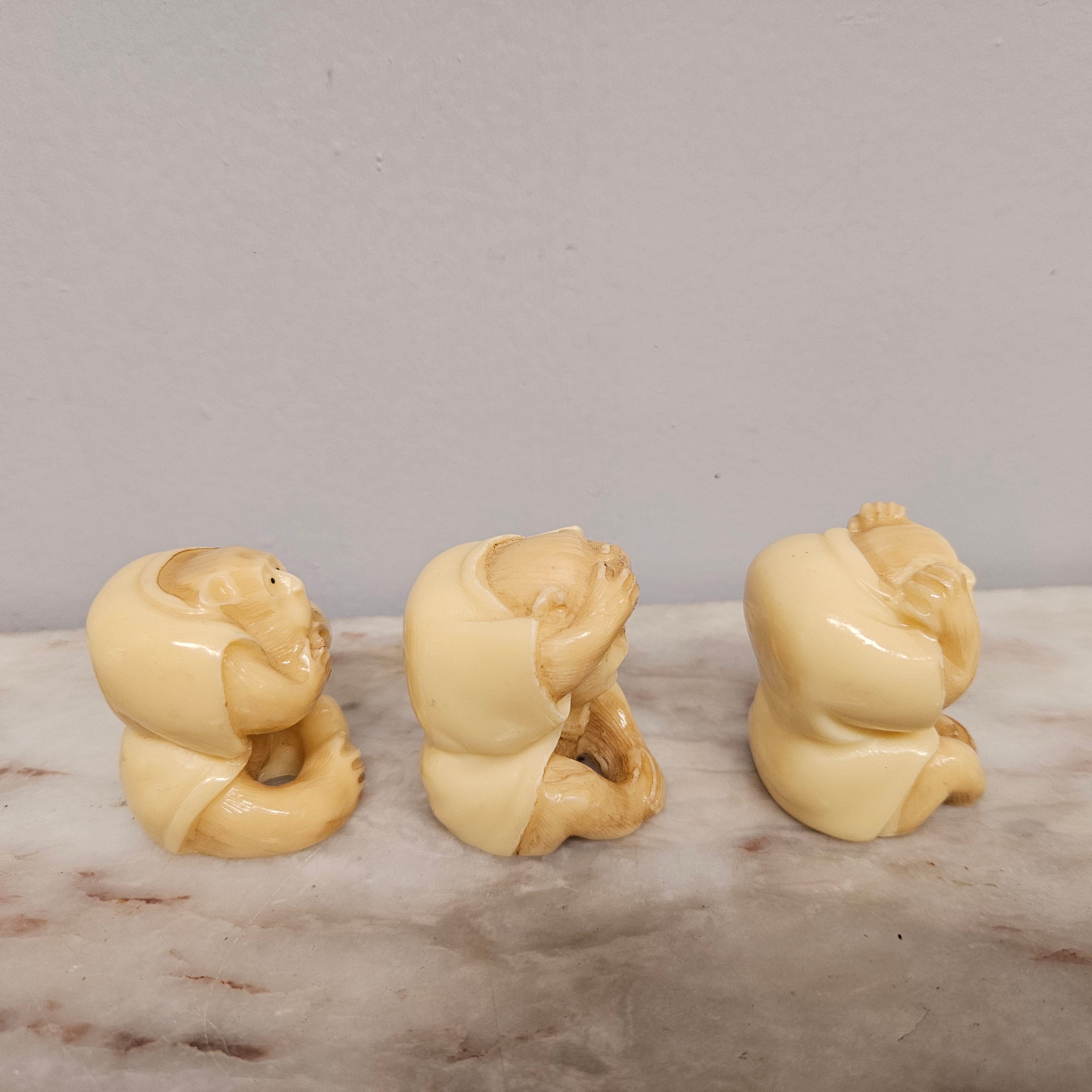 Vintage Set of Three Wise Monkeys | Antique & Vintage | Moonee Ponds Antiques | Australia Wide